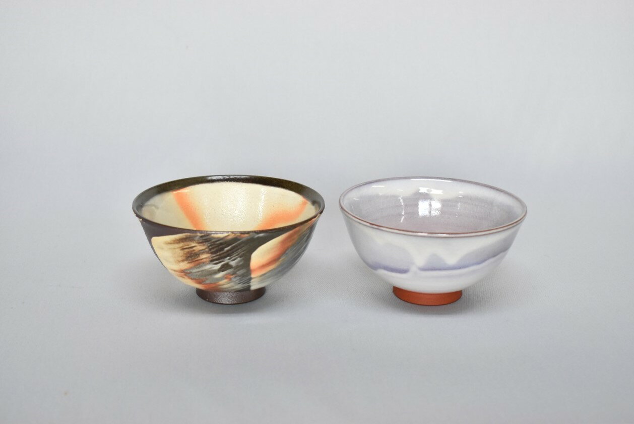 Rakuten - 【ふるさと納税】萩焼 ペアごはん茶碗「萩むらさき&御本手」