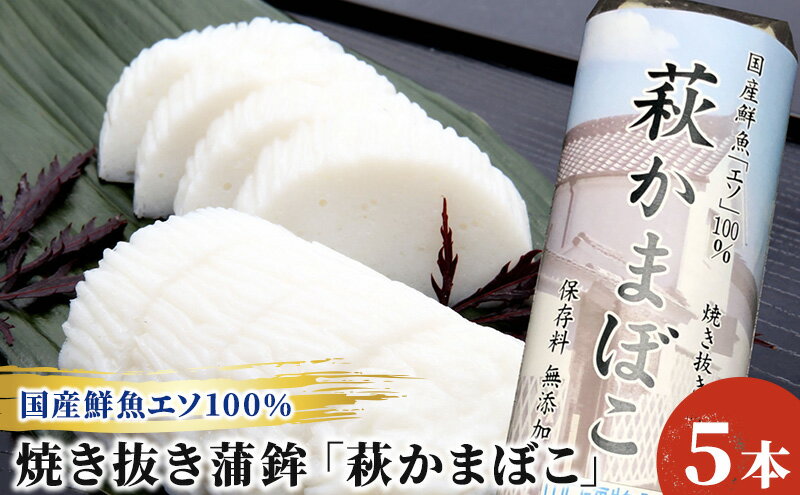 【ふるさと納税】萩かまぼこ 170g 白5本【化粧箱入】（国産鮮魚エソ100％）　【魚貝類・かまぼこ・練り製品・練り物・魚介類】