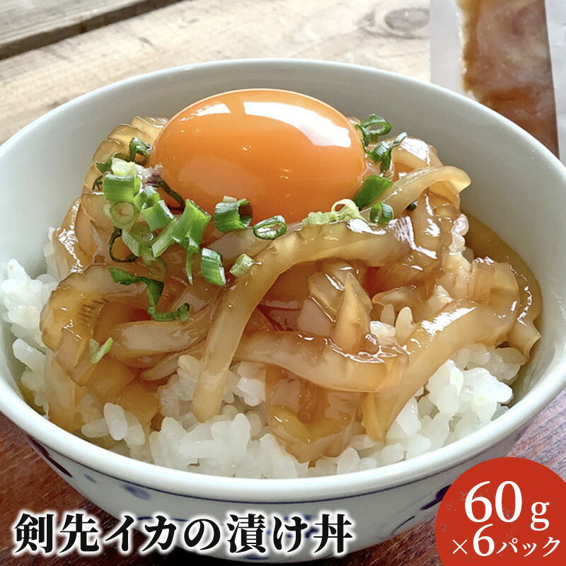 【ふるさと納税】醤油糀のタレに漬けた剣先イカ専門店の 剣先イカの漬け丼 【解凍・のせるだけ】個食6パック 【加工品・漬け丼・冷凍・魚貝類・イカ】