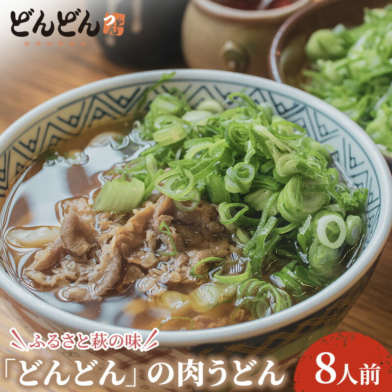 うどん 8人前 セット どんどん ふるさと萩の味 肉うどん 麺類 肉 牛肉 冷凍 [ 萩市 ]