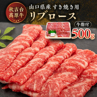 【ふるさと納税】山口県産 秋吉台高原牛 リブロースすき焼き用 500g【配送不可地域：離島】【1232609】