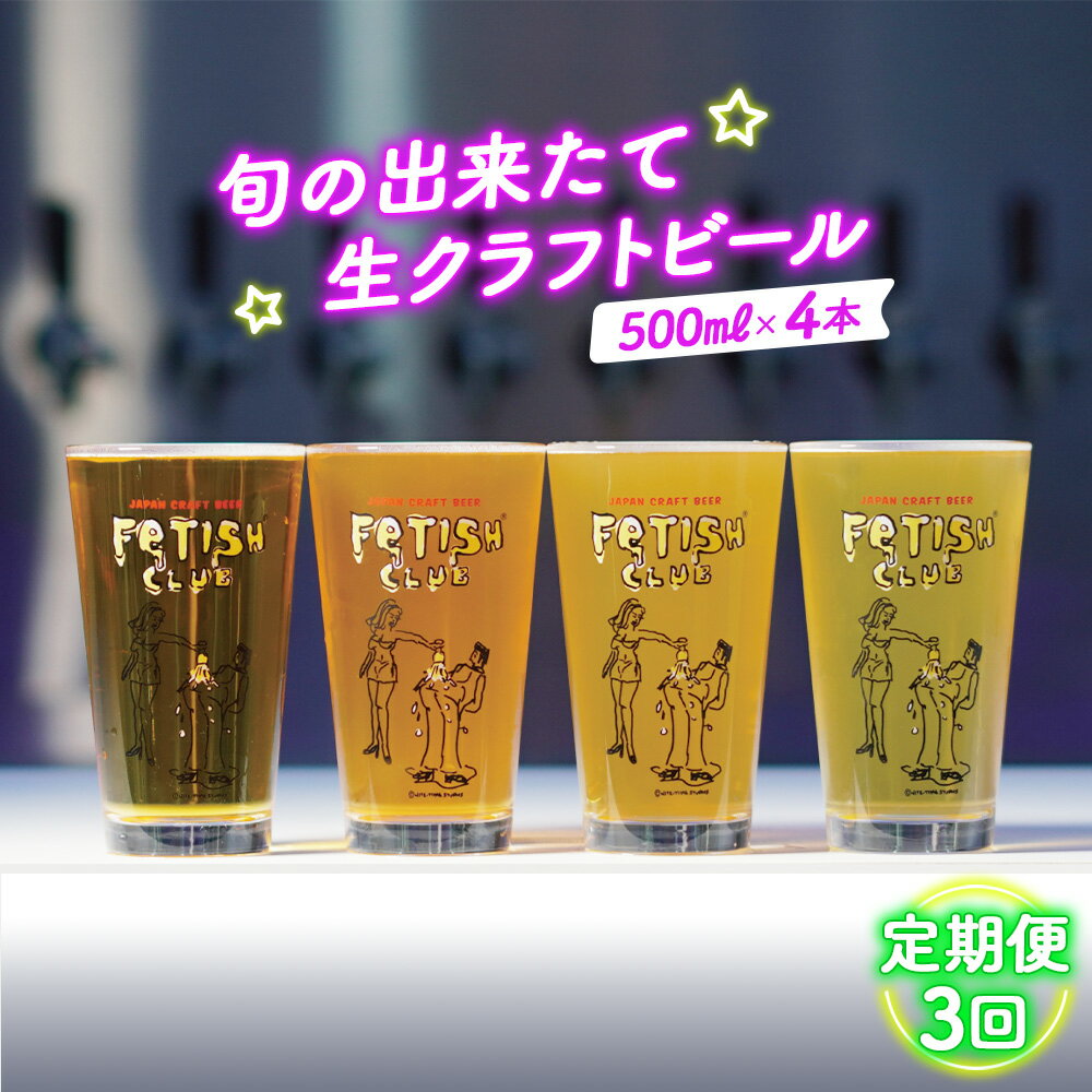 【ふるさと納税】No.210 【定期便3回】新鮮で芳ばしい「旬の出来たて生クラフトビール」醸造所直送500ml缶4本 / ビール 定期便 クラフトビール IPA...