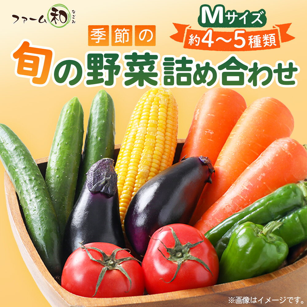 季節の野菜つめ合わせ[Mサイズ] 「ファーム和」 / 旬野菜 野菜セット 詰め合わせ 新鮮野菜 産地直送 おまかせ野菜 季節野菜 エコ農法 減農薬野菜 家庭用野菜 国産野菜 食べ比べ 料理好き サラダ野菜 夏野菜 山里育ち 旬食材 送料無料 山口県 No.032