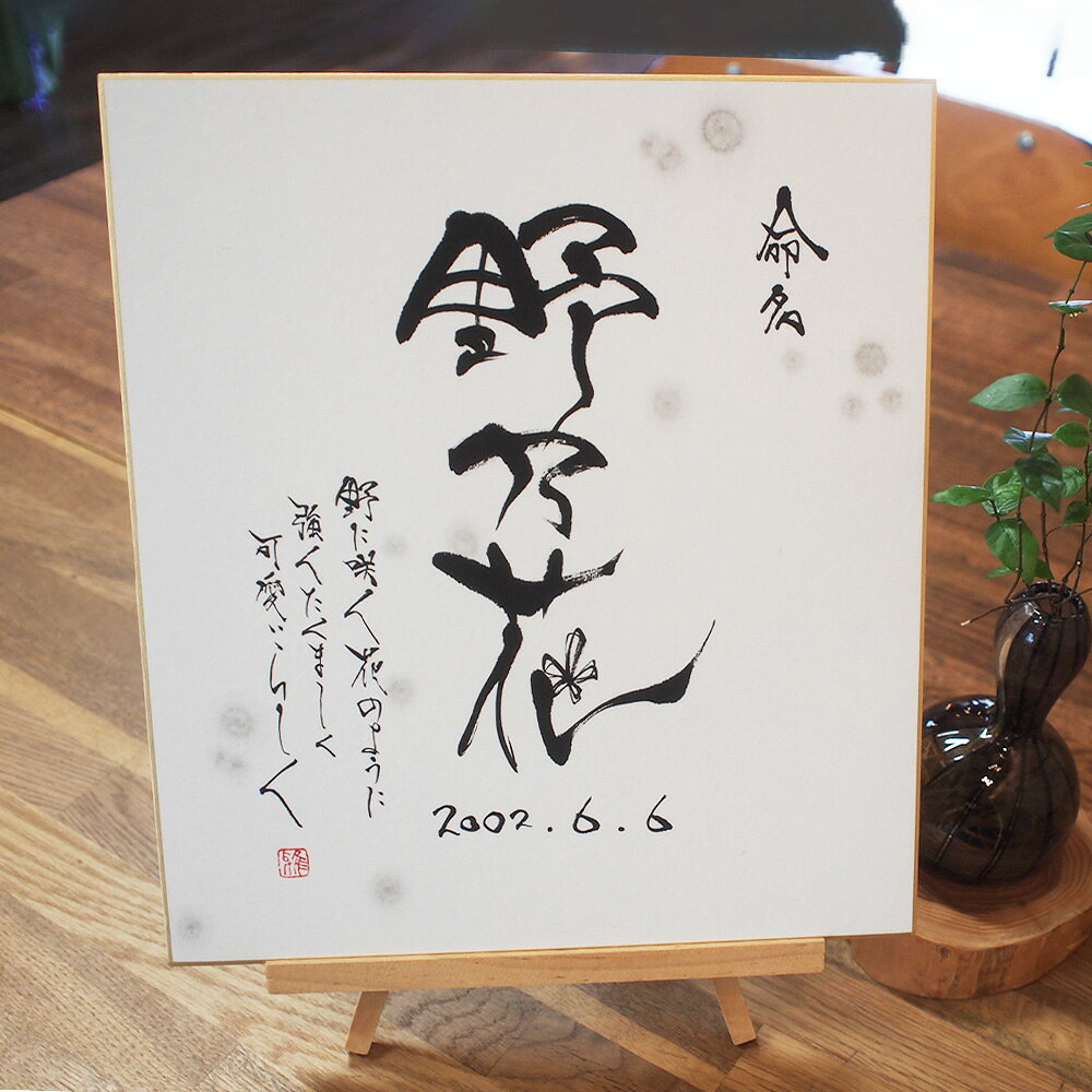 【ふるさと納税】 命名書(色紙のみ） ／ 赤ちゃん 名前 書アーティスト 送料無料 山口県 No.062
