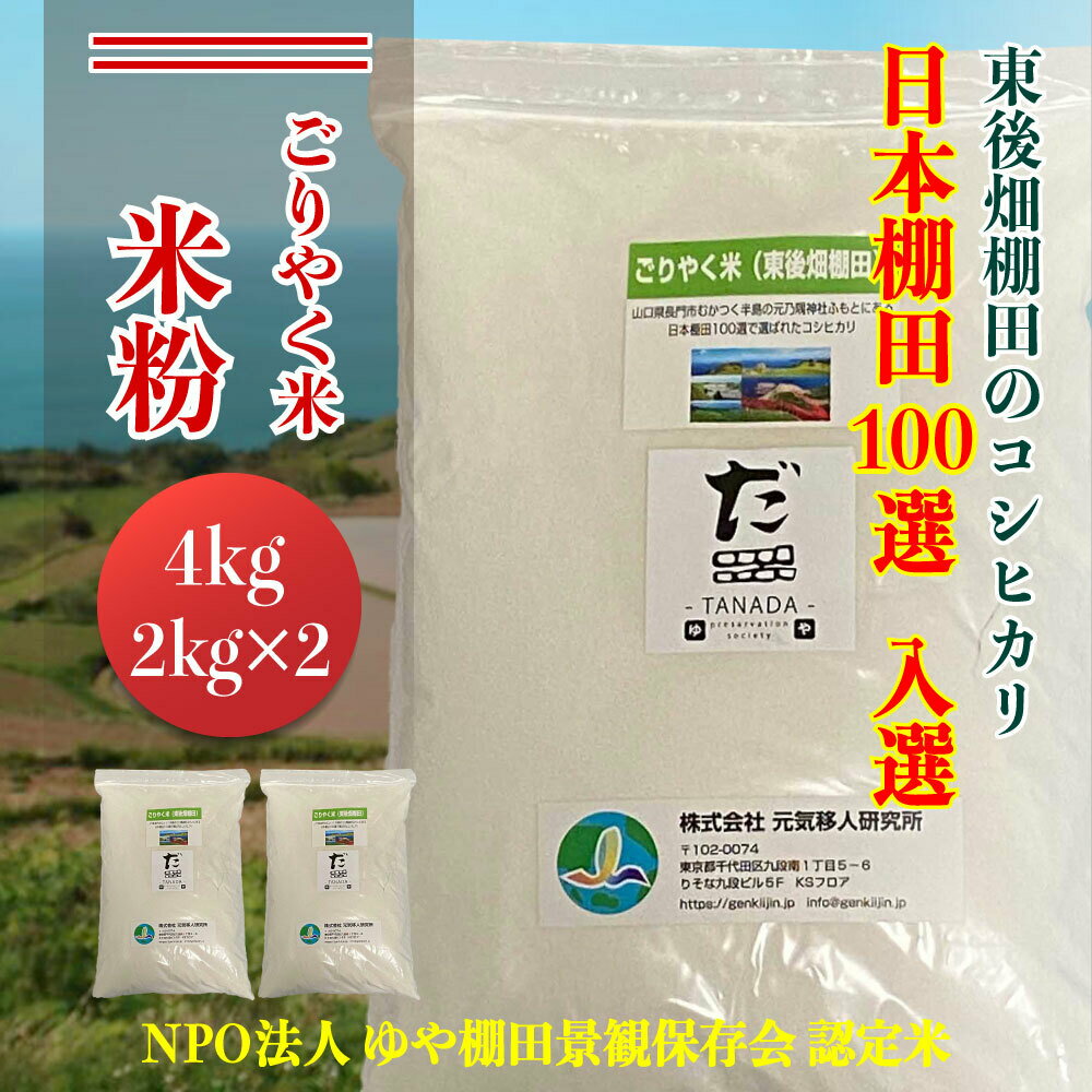 16位! 口コミ数「0件」評価「0」米粉 お米 米 こめ ごりやく米 「東後棚田こしひかり」 米粉4 kg (米粉2kg×2個) 棚田 こしひかり コシヒカリ 小分け 長門市 ･･･ 