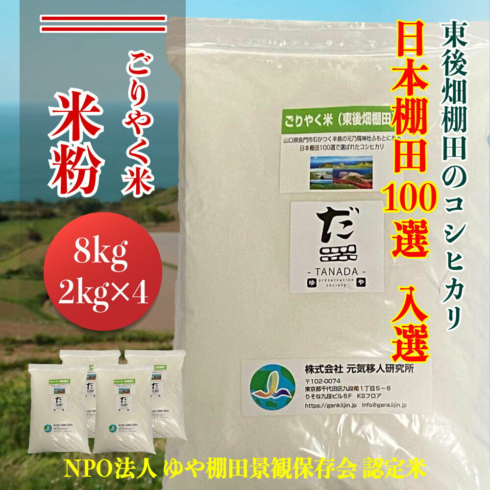 米粉 お米 米 こめ ごりやく米 「東後棚田こしひかり」 米粉 8kg (米粉2kg×4個) 棚田 こしひかり コシヒカリ 小分け 長門市 ごりやく (1351)