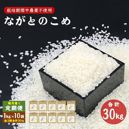 定期便 ながとのこめ 白米 精米 1kg×10袋 毎月 全3回 合計30kg コシヒカリ こしひかり 令和5年度産 長門市(1613)