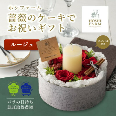 ホシファーム 『薔薇のケーキでお祝いギフト』ルージュ[配送不可地域:離島]