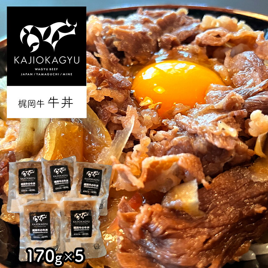 梶岡牛 牛丼 5個 | 牛肉 お肉 肉 ブラウンスイス お取り寄せ グルメ 丼 お手軽 冷凍 特産品 山口 美祢