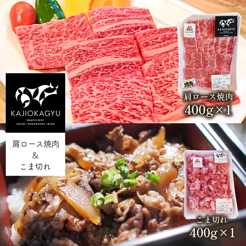 【ふるさと納税】梶岡牛 肩ロース焼肉・こま切れ ｜ 牛肉 肉 にく お取り寄せ グルメ 肩ロース 焼肉 こま切れ セット 詰め合わせ 冷凍 特産品 熟成 長期飼育 山口 美祢市 美祢