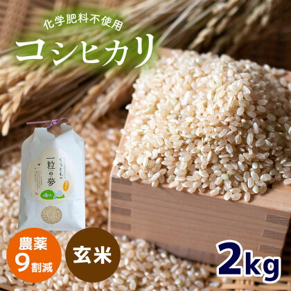 農薬9割減 ・ 化学肥料不使用 コシヒカリ(玄米) 2kg ｜ 有機農産物認証推進協会認定 玄米 お米 米 こしひかり 農薬減 美祢市 山口県 秋芳 カルスト台地 湧き水 ミネラル 結び家 くらとも