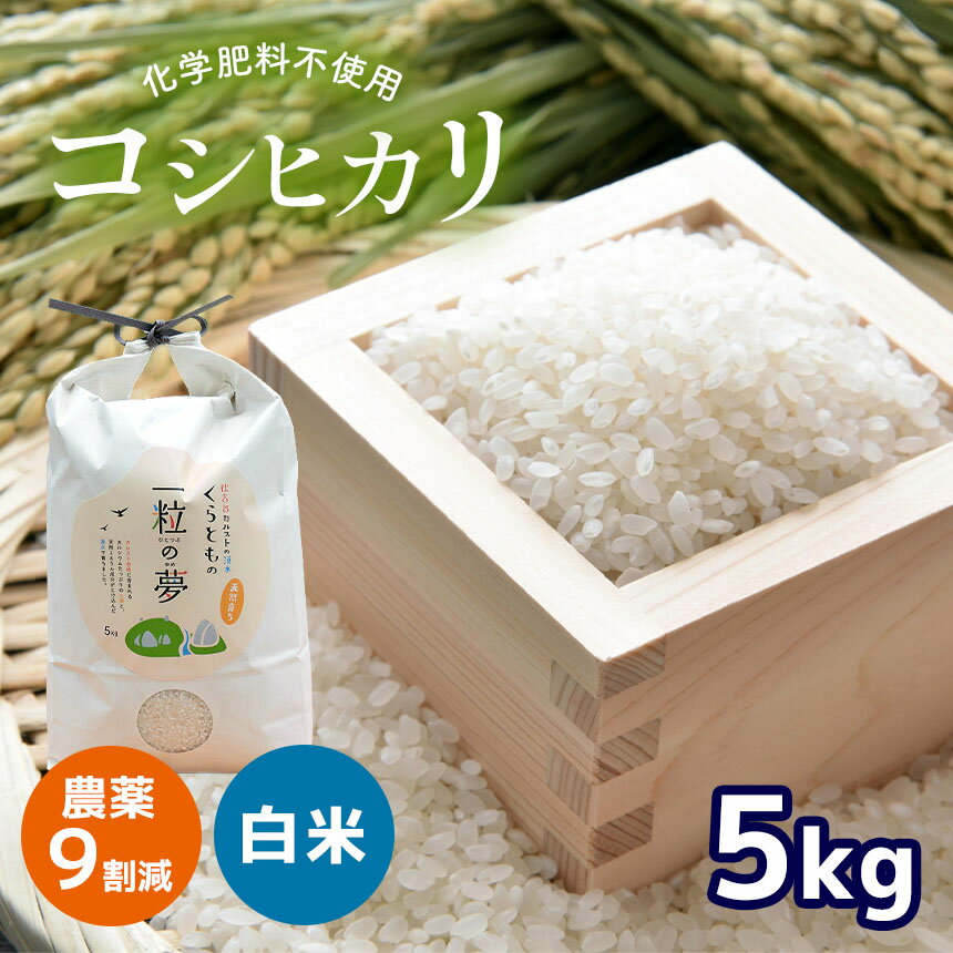 【ふるさと納税】 農薬9割減 ・ 化学肥料不使用 コシヒカリ 5kg ｜ 有機農産物認証推進協会認定 精米 お米 米 こしひかり 農薬減 美祢市 山口県 秋芳 カルスト台地 湧き水 ミネラル 結び家 くらとも