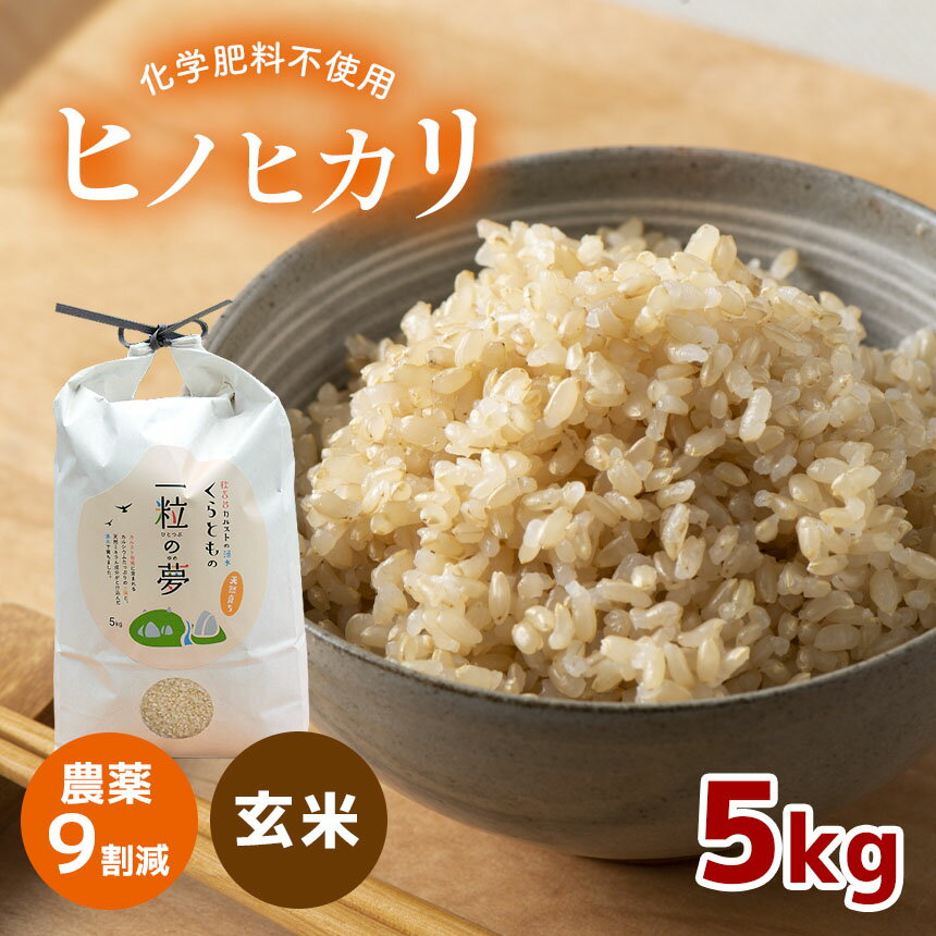  農薬9割減 ・ 化学肥料不使用 ヒノヒカリ(玄米) 5kg ｜ 有機農産物認証推進協会認定 玄米 お米 米 ひのひかり 農薬減 美祢市 山口県 秋芳 カルスト台地 湧き水 ミネラル 結び家 くらとも