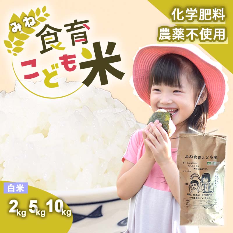 【ふるさと納税】みね食育こども米 白米 (2kg 5kg 10kg)　| 山口県 山口 美祢 楽天ふるさと ふるさと 納税 楽天ふるさとの納税 支援品 返礼品 支援 返礼 米 国産 白米 食育 農薬不使用 健康 有機 ご当地 お土産 名産品 特産品 土産 2kg 5kg 10kg