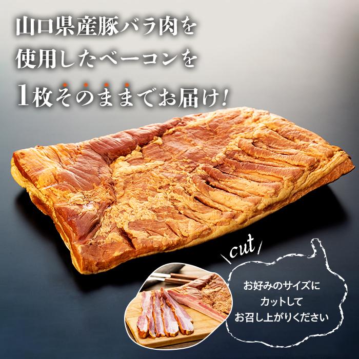 【ふるさと納税】原木 ベーコン 鹿野高原豚 ブロック 1枚 2.5kg | 肉 お肉 にく 食品 山口県産 人気 おすすめ 送料無料 ギフト 豚肉 ぶた バラ肉 お取り寄せ グルメ スモーク 燻製 山口 周南