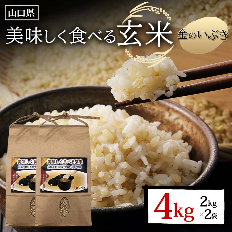 5位! 口コミ数「0件」評価「0」＜先行予約＞美味しく食べる玄米 計4kg 2kg×2袋 玄米 金のいぶき 小分け 定期便 ご当地 グルメ 食品 F6L-638