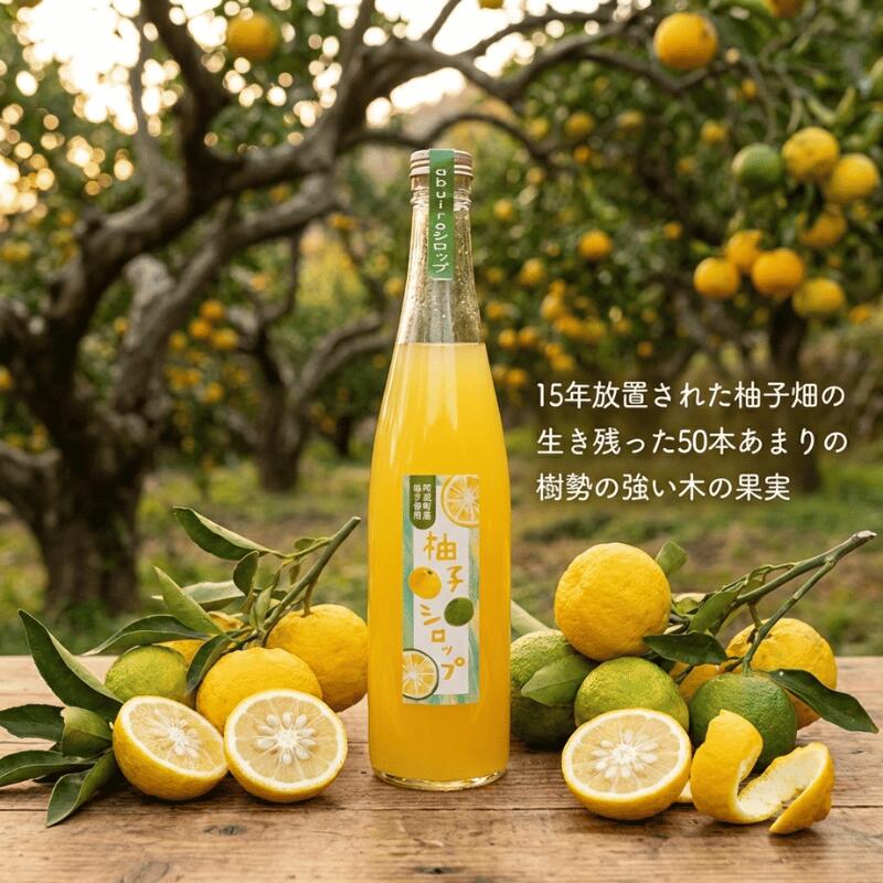 【ふるさと納税】阿武町産 柚子シロップ（柚子果汁と砂糖のみ）550ml×2本｜abuiro