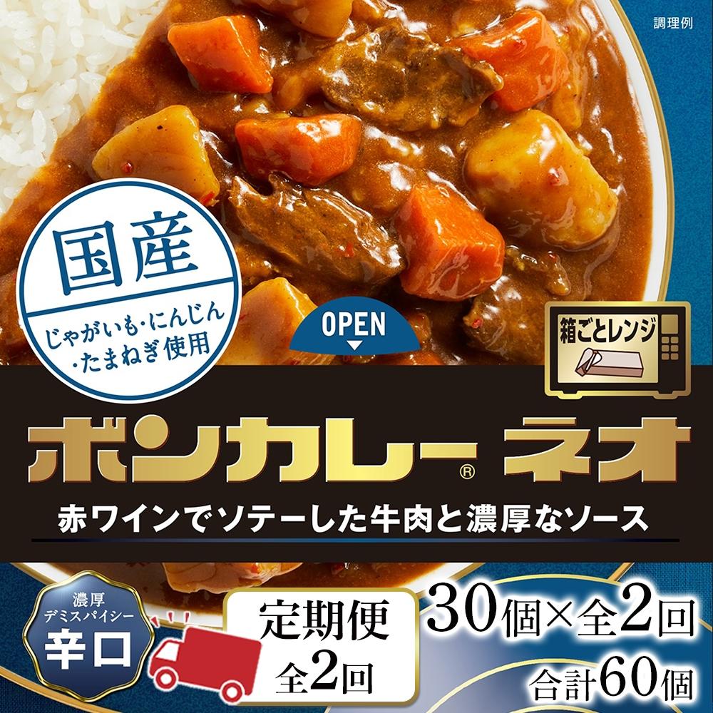 11位! 口コミ数「0件」評価「0」【定期便 全2回】ボンカレーネオ 濃厚デミスパイシー(辛口)　30個×2回　計60個 | 食品 加工食品 人気 おすすめ 送料無料