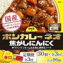 18位! 口コミ数「0件」評価「0」【定期便 全3回】ボンカレーネオ 焦がしにんにく やみつきスパイシー(辛口)　30個×3回　計90個 | 食品 加工食品 人気 おすすめ 送･･･ 