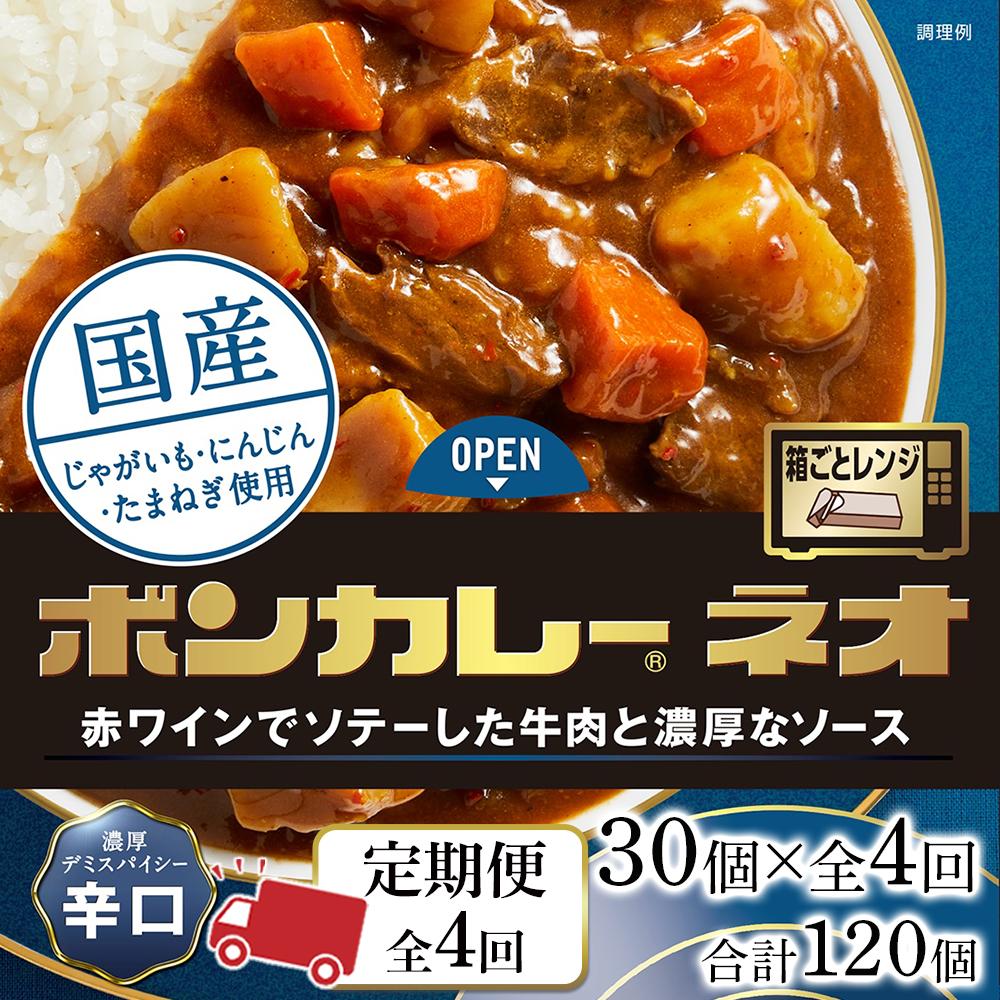 41位! 口コミ数「0件」評価「0」【定期便 全4回】ボンカレーネオ 濃厚デミスパイシー(辛口)　30個×4回　計120個 | 食品 加工食品 人気 おすすめ 送料無料