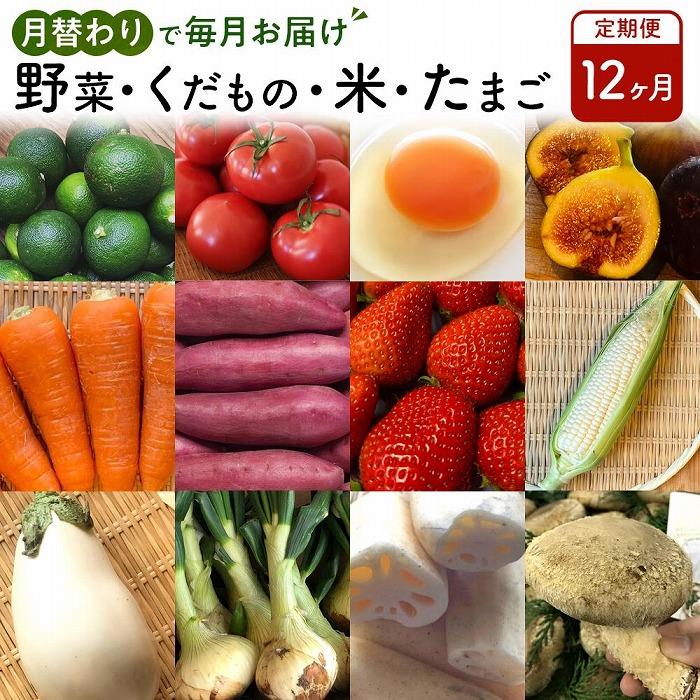 【ふるさと納税】【12ヶ月定期便】野菜/くだもの/米/