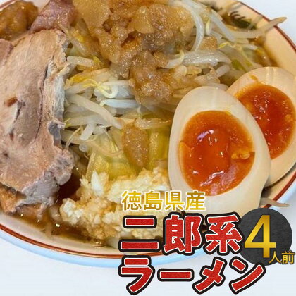 ボリュームたっぷり 徳島県産二郎系ラーメンセット 4人前 | 麺 食品 加工食品 人気 おすすめ 送料無料