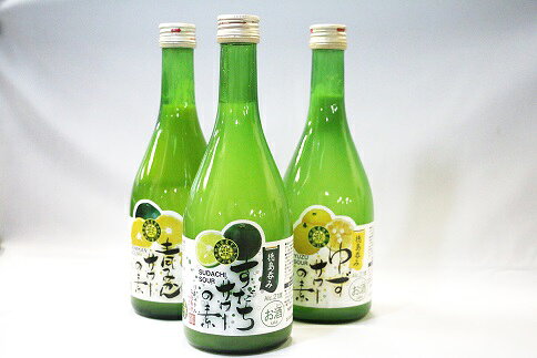 【ふるさと納税】松浦サワーの素 3本セット 500ml×3本 【 松浦酒造 】 ｜ 飲み比べ すだち ゆず 青みかん ギフト 国産 父の日 敬老の日