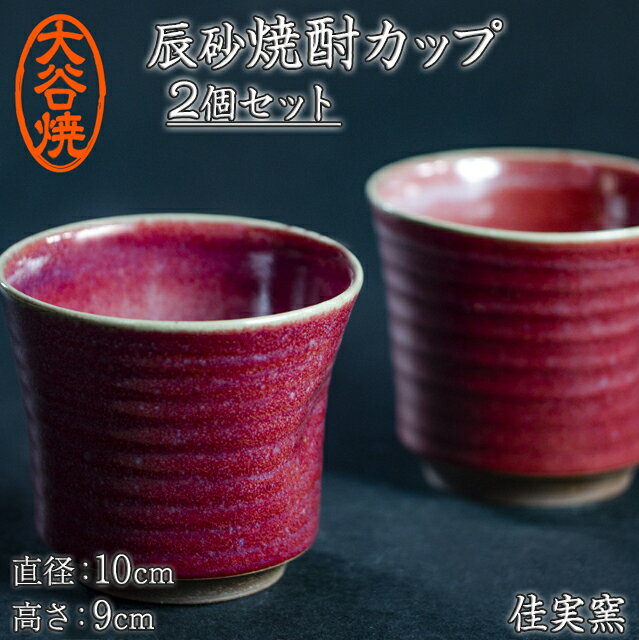 【ふるさと納税】焼酎カップ ペア 2個セット 大谷焼 ＜佳実窯＞ ｜ おしゃれ 酒 陶器 日本製 焼き物 和食器 ギフト