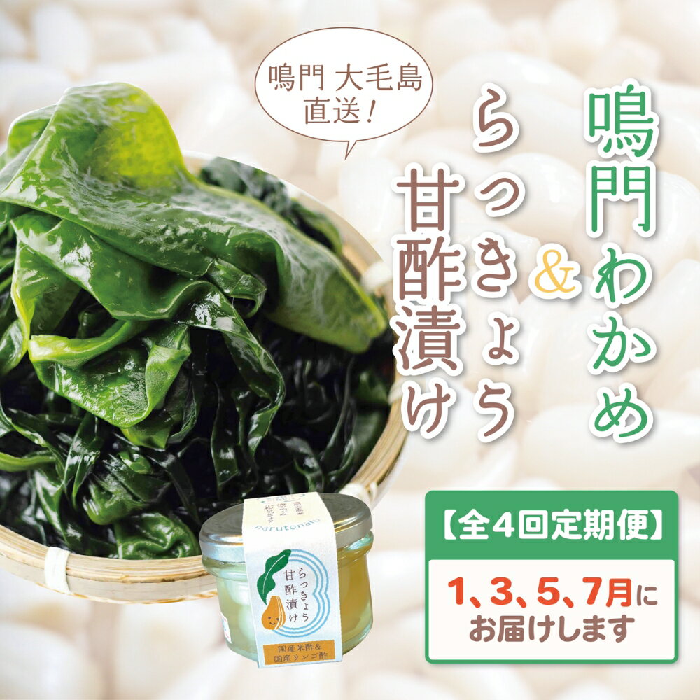 【ふるさと納税】【全4回定期便】鳴門大毛島わかめ・らっきょうセット（1/3/5/7月）｜鳴門わかめ　食べ比べ　定期便　わかめ　らっきょう　甘酢漬け　セット　健康　食物繊維