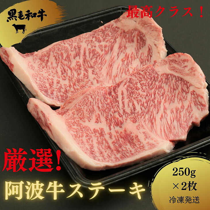 【ふるさと納税】 ステーキ 500g 250g 2枚 冷凍 国産 サーロイン 徳島県 黒毛和牛 阿波牛 和牛 牛肉 霜降り 食材 高級 贈答 プレゼント ギフト お歳暮 配達指定不可