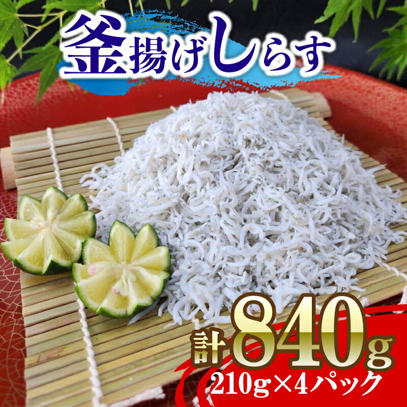 【ふるさと納税】 しらす 840g 210g×4パック 冷凍 国産 徳島県 釜揚げ しらす 魚 海鮮 海産品 お取り...