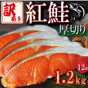 【ふるさと納税】 訳あり 紅鮭 厚切り 切り身 1.2kg 冷凍 甘塩 鮭 切身 カマ レンジ さけ しゃけ サーモン カマ 塩 魚 焼き魚 肉 厚 海鮮 魚介類 シーフード 家庭用 おかず おつまみ 弁当 お茶漬け 米 と一緒に 徳島県 小松島市 【北海道・沖縄・東北・離島への配送不可】