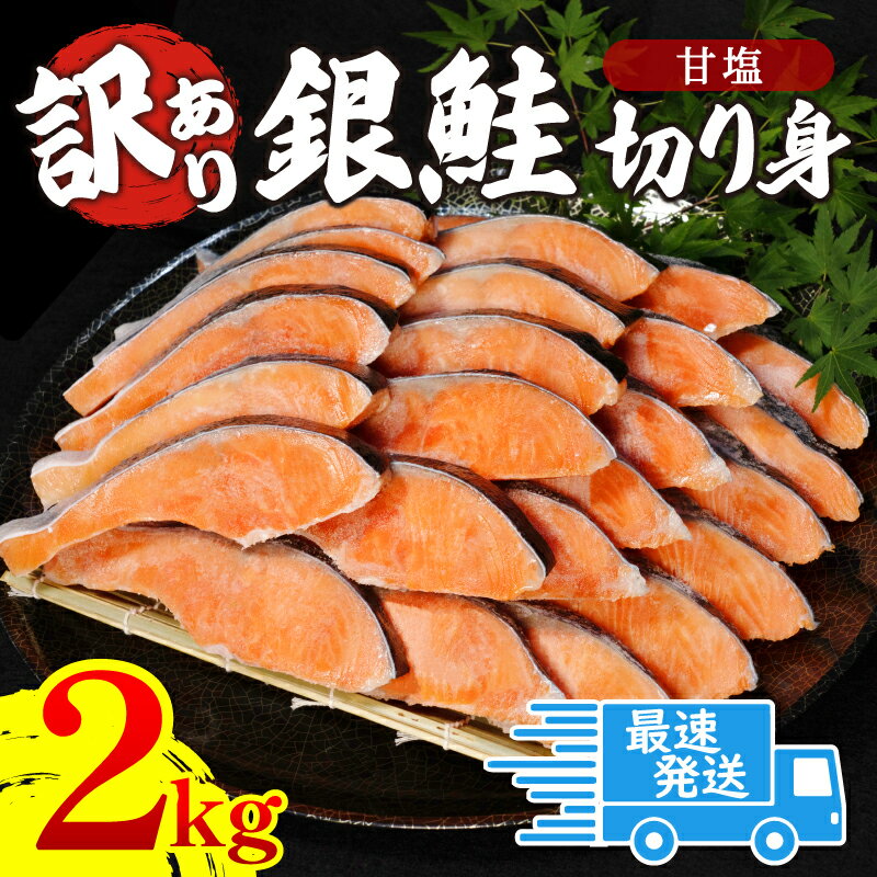 訳あり 鮭 2kg 冷凍 塩 鮭 銀鮭 しゃけ シャケ サケ 切身 サイズ 不揃い 規格外 塩銀鮭 海鮮 人気の海鮮返礼品 カマ サーモン 魚 家庭用 おかず [北海道・沖縄・離島への配送不可]