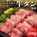 【ふるさと納税】 国産 牛タン 薄切り 500g 塩味 冷凍 特選 黒毛和牛 焼肉 BBQ 国産牛タン 小松島 肉 スライス