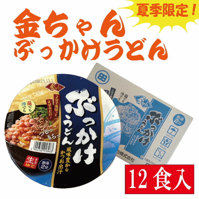 金ちゃん ぶっかけうどん 189g×12個 インスタント カップ 生タイプ 徳島製粉 うどん ぶっかけ 本格