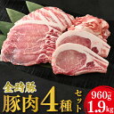 【ふるさと納税】 豚肉 小分け 真空パック セット 金時豚 4種 960g 1.9kg 切り落とし ロース とんかつ バラ ロース 焼肉 ぶたにく 豚 ぶた 肉...