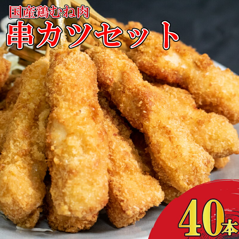 【ふるさと納税】 串カツ 国産 鶏肉 冷凍 40本 串揚げ 衣付き 揚げるだけ 簡単調理 サクサク あっさり むね肉 おかず 惣菜 ホームパーティー 揚げ物 お取り寄せ グルメ 母の日 父の日