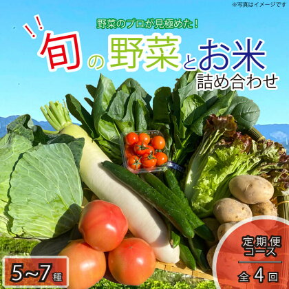 定期便 野菜 米 年4回 詰め合わせ セット 5～7種類 旬 季節の野菜 新鮮 大満足 産地直送 お楽しみ