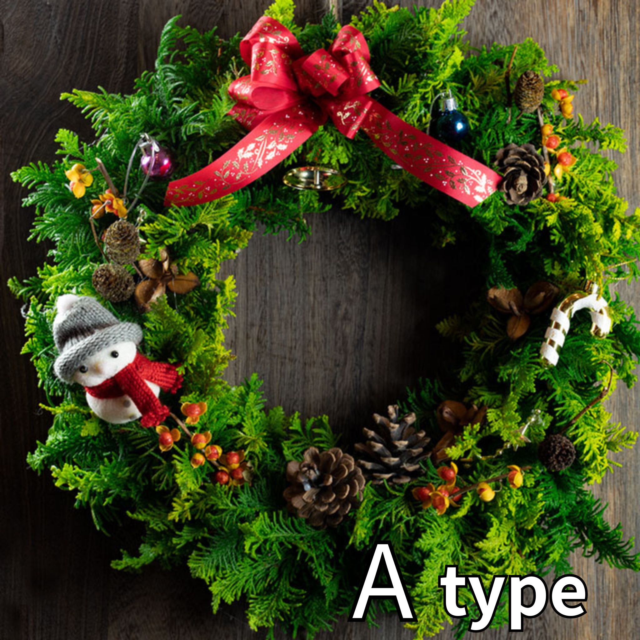 クリスマスリース A type『先行予約』[11月下旬-12月中旬頃発送][配送不可地域あり]※離島