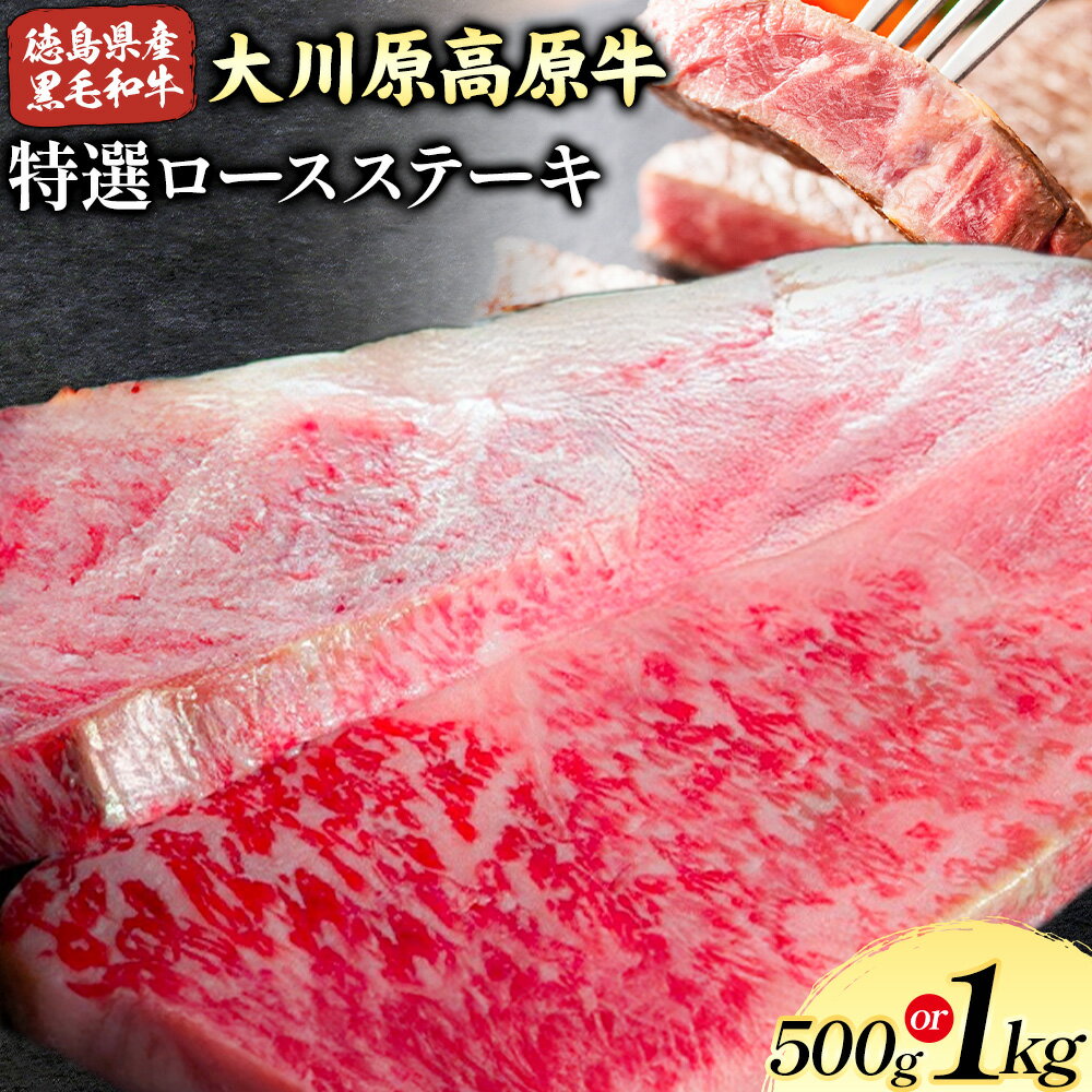 大川原高原牛 特選ロースステーキ 選べる 内容量 計500g or 計1kg 冷凍便 肉の藤原 [30日以内に出荷予定(土日祝除く)]和牛 希少 大川原高原 牛肉 焼肉 ロース 牛肉 ステーキ 贅沢 バーベキュー BBQ キャンプ ギフト 贈答 徳島県 佐那河内村