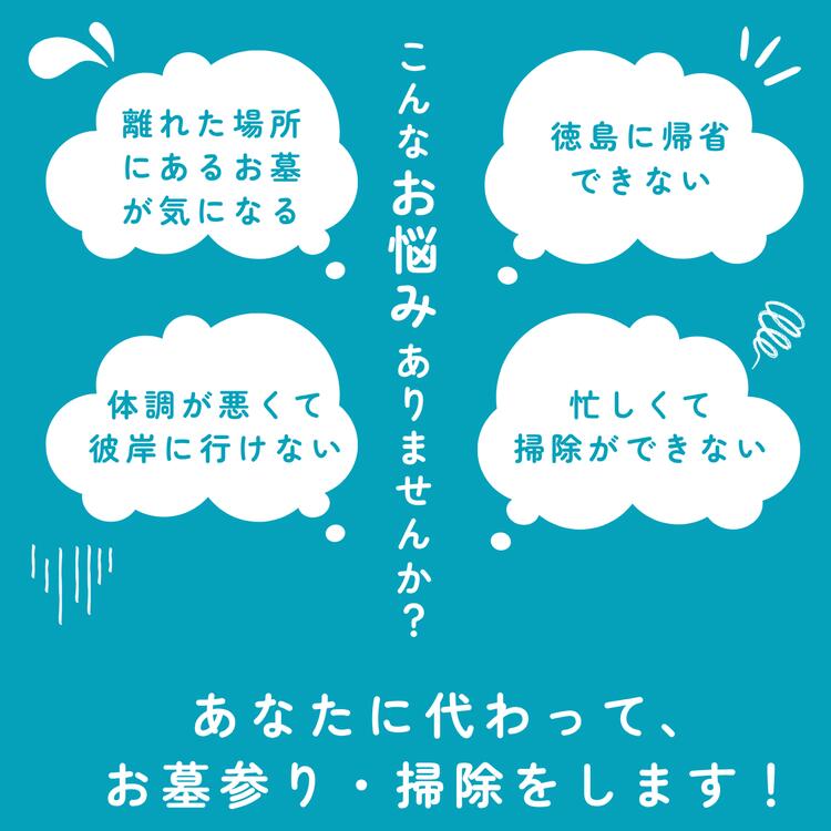 【ふるさと納税】050-019 お墓参り代行（お墓掃除・除草・献花などを年2回 [お彼岸 春・秋]／徳島県石井町）