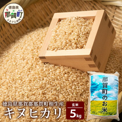 那賀町相生産キヌヒカリ玄米5kg［徳島 那賀 国産 徳島県産 こめ おこめ 米 お米 ごはん ご飯 げんまい 玄米 キヌヒカリ 5kg 和食 おにぎり お弁当 食べて応援 ギフト プレゼント 母の日 父の日］【YS-5-2】