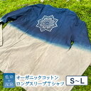 楽天徳島県海陽町【ふるさと納税】 Tシャツ ロングスリーブ S-Lサイズ 藍染 泥染 オーガニックコットン ハイカラー×たけの花 藍 藍染め 泥染め 宍喰祇園染 天然染料