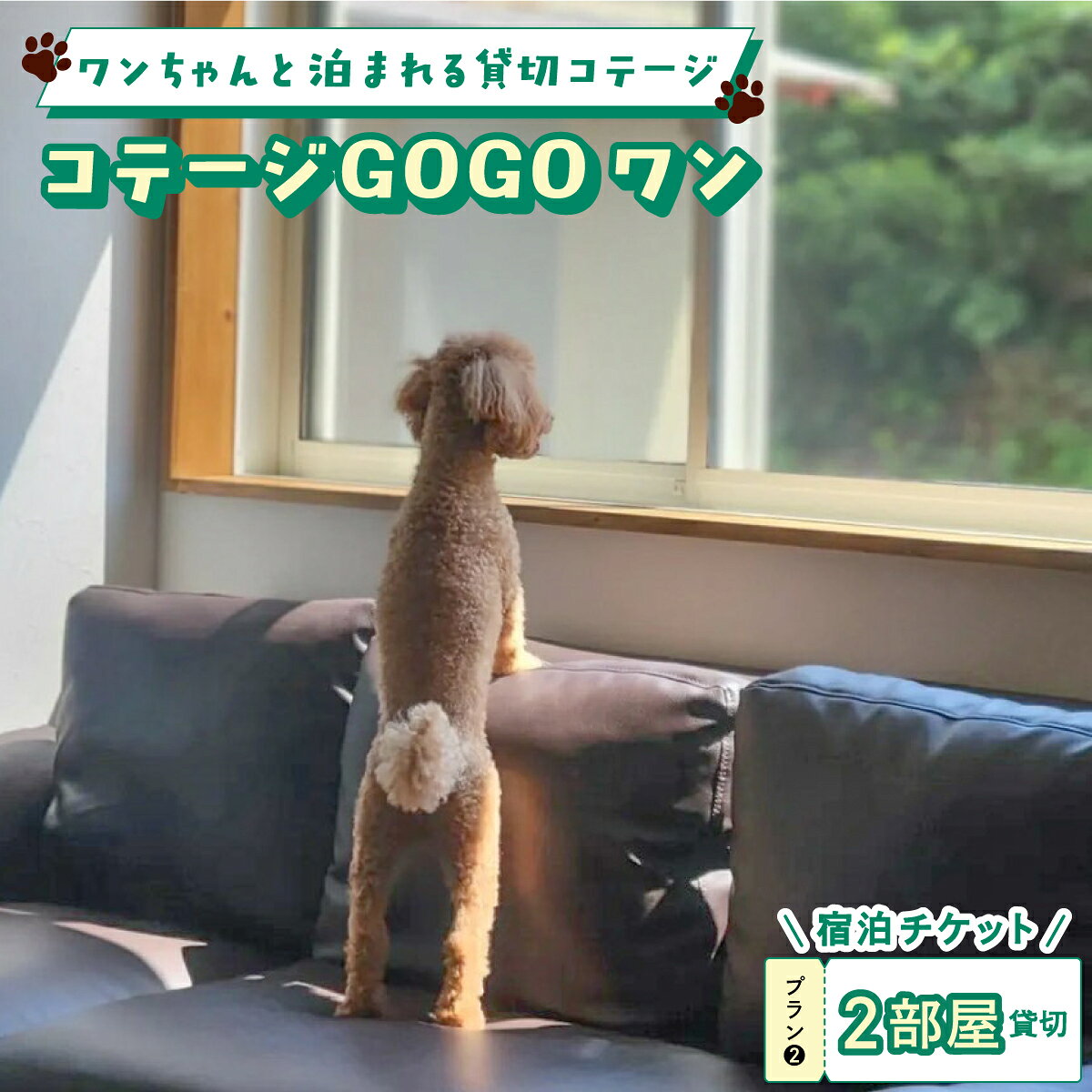 【ふるさと納税】宿泊チケット（2部屋貸切／大人5名＋添い寝小学生4名まで）ワンちゃんと泊まれる完全貸切コテージ