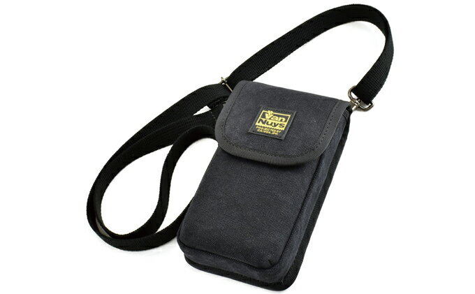 【ふるさと納税】VanNuys スマホが2台入るスマホショルダー バイオウォッシュブラック　【ファッション・カバン・バッグ・ファッション・カバン・ショルダーバッグ・ファッション・カバン・バッグ】