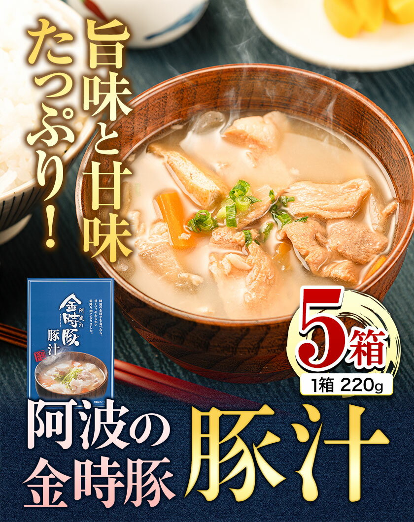 【ふるさと納税】 阿波の金時豚 豚汁 5個 セット アグリガーデン 《30日以内に出荷予定(土日祝除く)》豚肉 肉 　レトルト 豚汁 汁物 送料無料 レトルト 簡単調理 徳島県 上板町