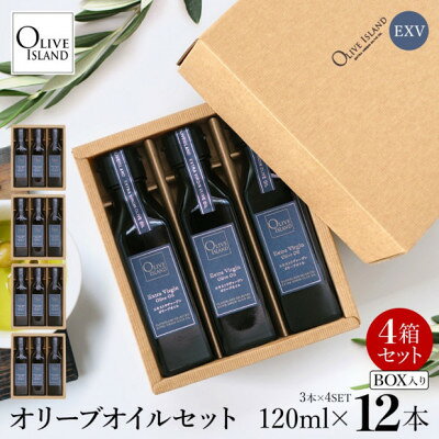 【ふるさと納税】エキストラバージン(EXV)オリーブオイル3本入ギフト4セット(120ml×3本×4)【1776963】
