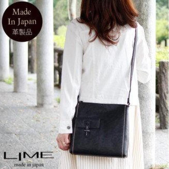 【ふるさと納税】LIME(ライム) ヌメ革スクエア型ショルダーバッグ【ご希望のお色をお選びください】