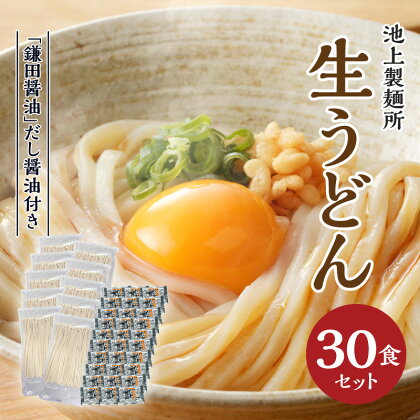 本家 池上製麺所 生うどん 30食 鎌田醤油付 うどん だし セット もっちり コシ 喉越し 有名店 人気店 料理 アレンジ ざるうどん かけうどん おろしうどん 肉うどん 簡単調理 名物 特産品 有名 グルメ お取り寄せ おすすめ 人気 香川県 高松市 送料無料