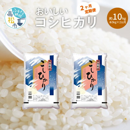 定期便 2回 コシヒカリ 5kg 2回 合計 10kg 国産 米 お米 精米 ご飯 白米 ライス 特産品 粘り つや 甘味 おすそ分け ギフト 贈り物 食品 人気 おすすめ お取り寄せ お取り寄せグルメ 送料無料 おいしい